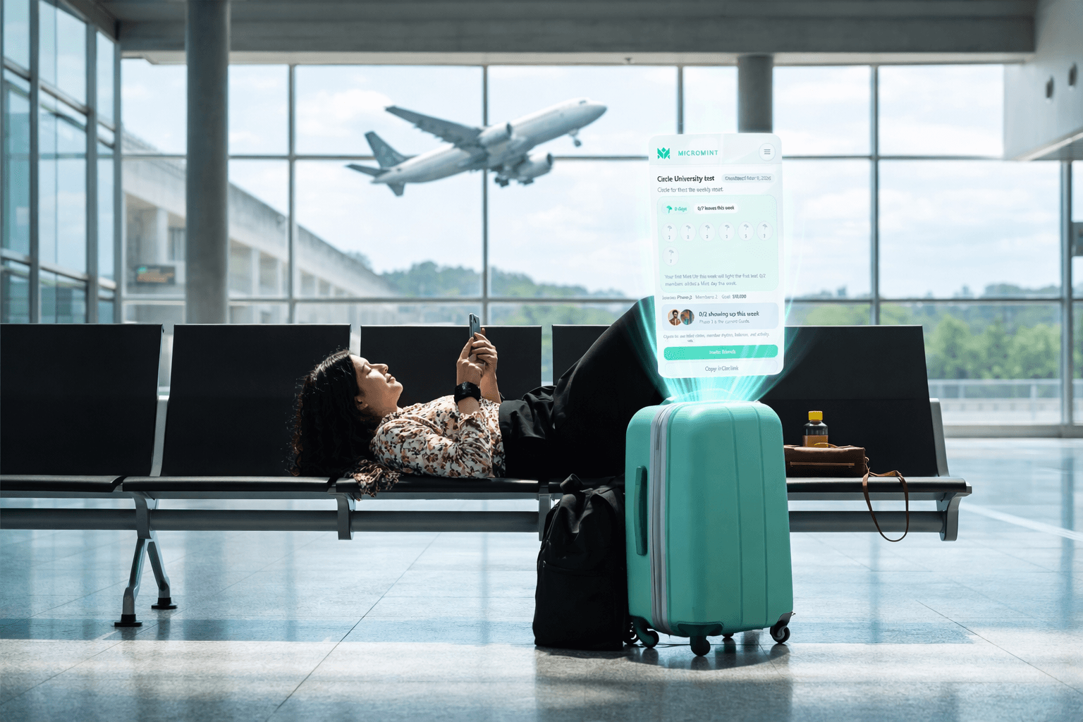 MicroMint member checking their phone.